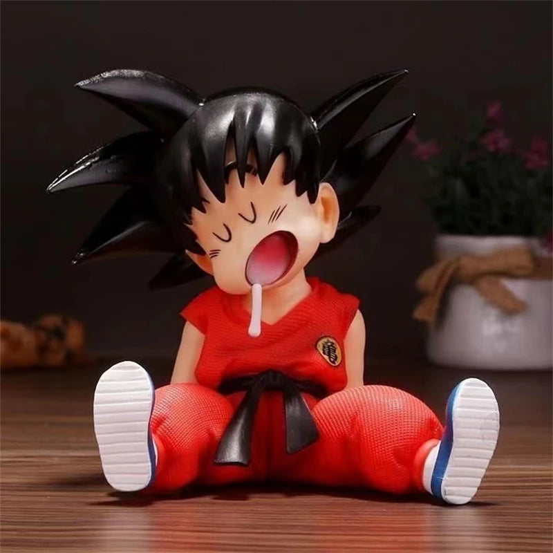 EZ 10cm Dragon Ball Anime Figure Son Goku Super Saiyan Q Version Model Figurine PVC Statue Collection Toys Children Christmas Gifts