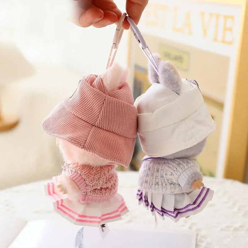 EZ Labubu Doll Clothes Set for V1/V2 Dolls Macaron JK Pleated Skirt with Camera and Shoes