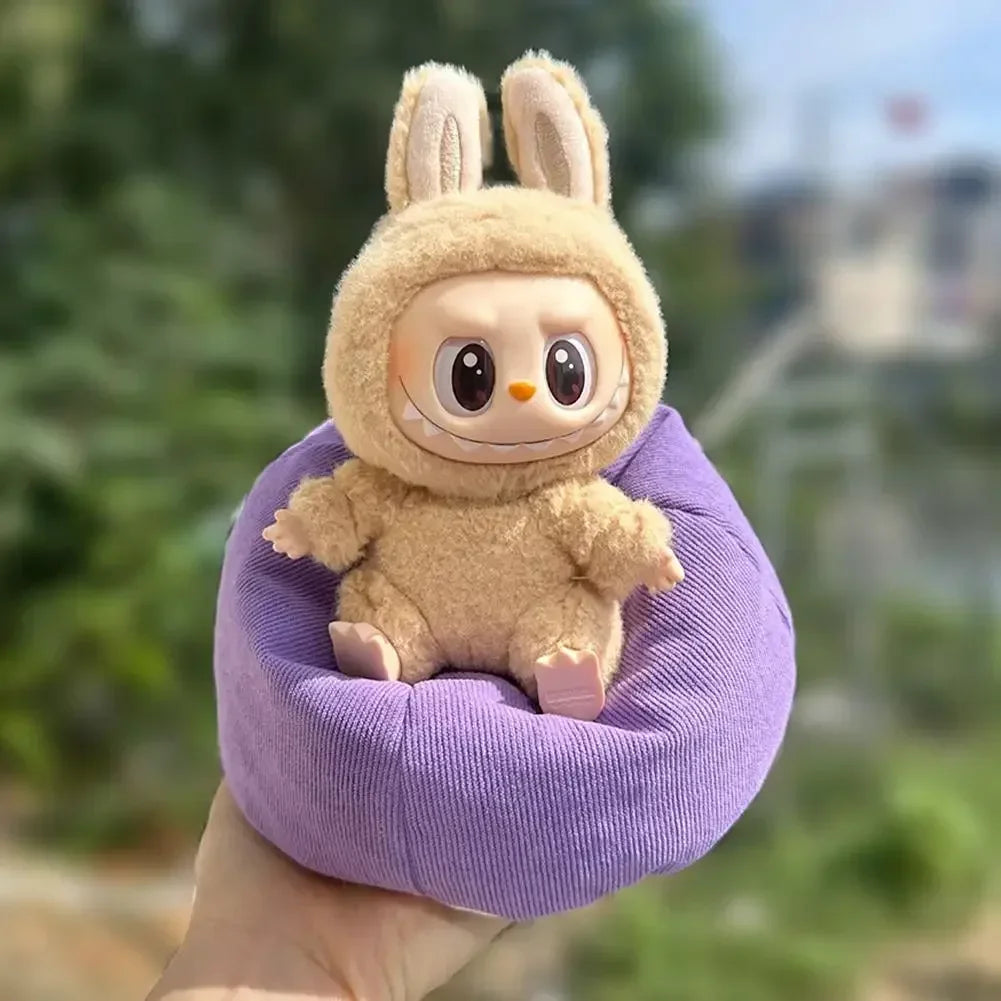 EZ For 17cm Labubu Mini Sofa Bjd Doll Room Decoration 2nd Generation Sitting Party Series Doll Sofa Car Mini Sofa Bed