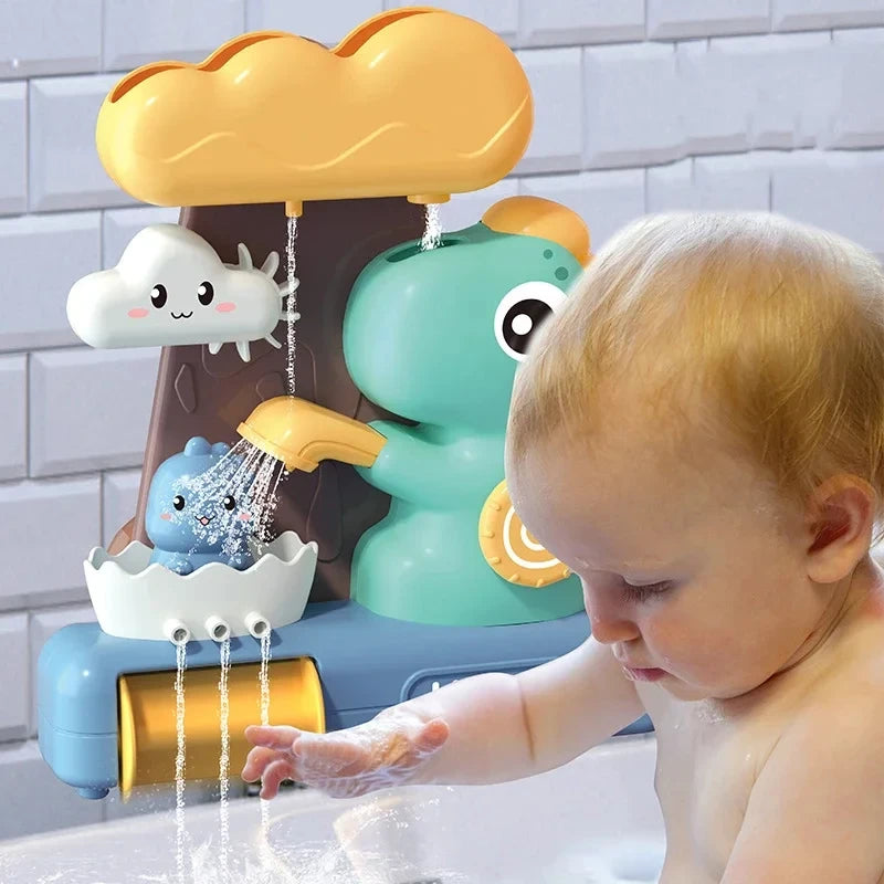 EZ Children's Take A Shower Paddle Toys Cartoon Animals Dinosaurs Spin Water Spray Waterwheel Bath Toy Kids Delight Shower Toy Gift