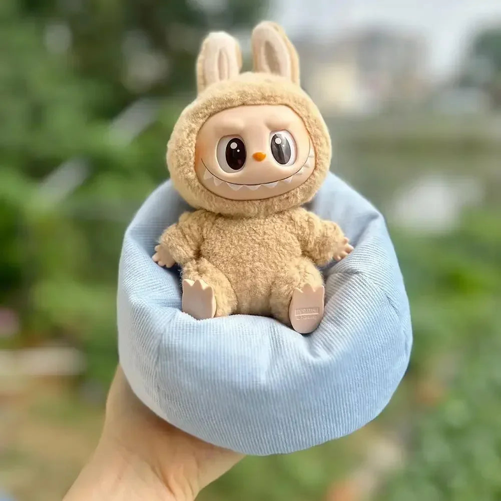 EZ For 17cm Labubu Mini Sofa Bjd Doll Room Decoration 2nd Generation Sitting Party Series Doll Sofa Car Mini Sofa Bed