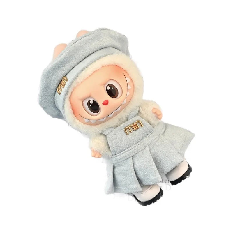 EZ Labubu Sitting Party Series Classic Dress Grid Style Small Fragrance for Labubu Kid Gift Labubu Clothes Design Style
