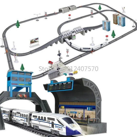 EZ Electric Train High Speed Train Model Railway Track Harmony Rail Toy Car  Assemble DIY Set Children Christmas Gift Toy for Boy