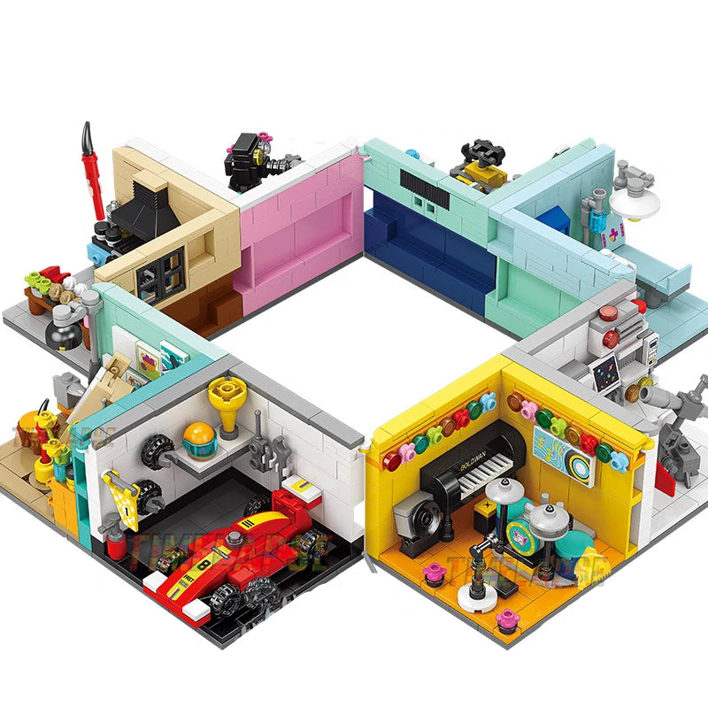 EZ NEW Dreams House Racer Car Doctor Painter Musician Scientist Pastry Chef Cameraman Astronaut Building Blocks Kit Brick Model Toy