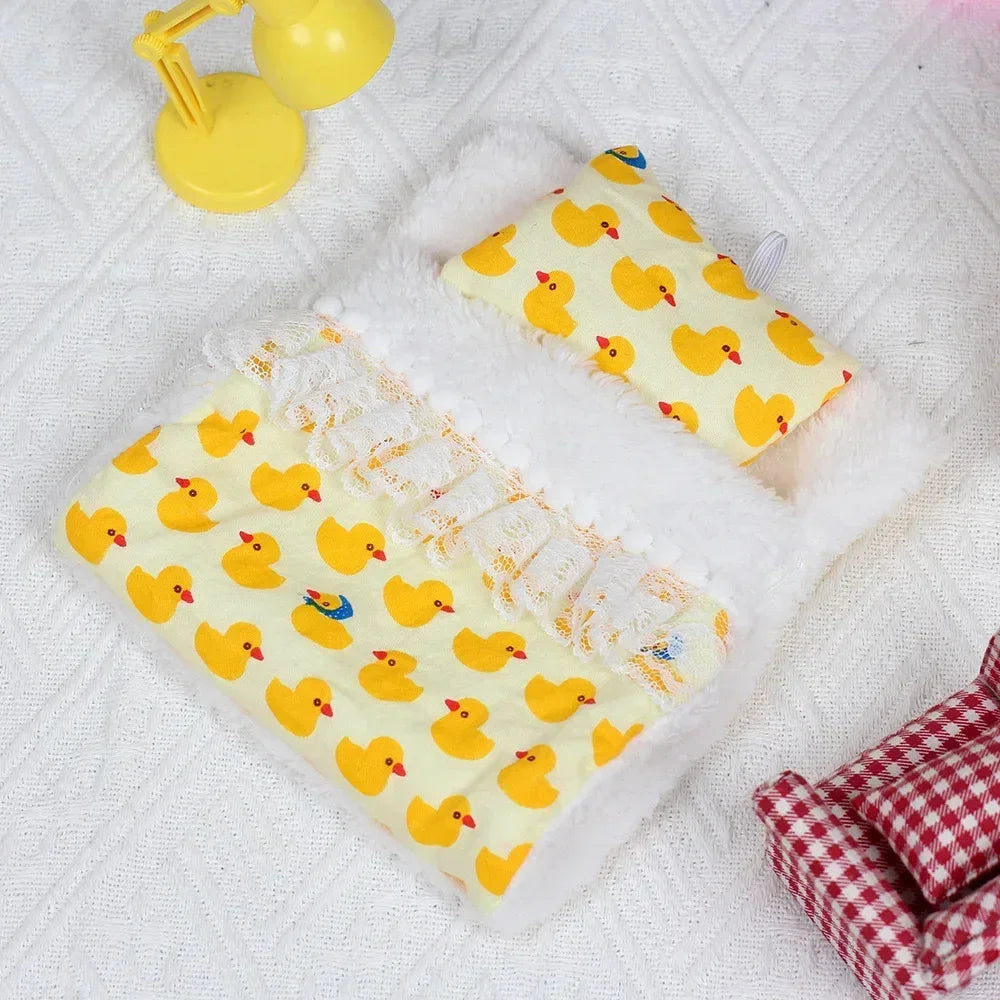 EZ Ropa Labubu For 15/17cm Labubu Doll Quilt and Pajama Set Three-piece Set Cosy Baby Bed Home Warmth Toy Girl Gift