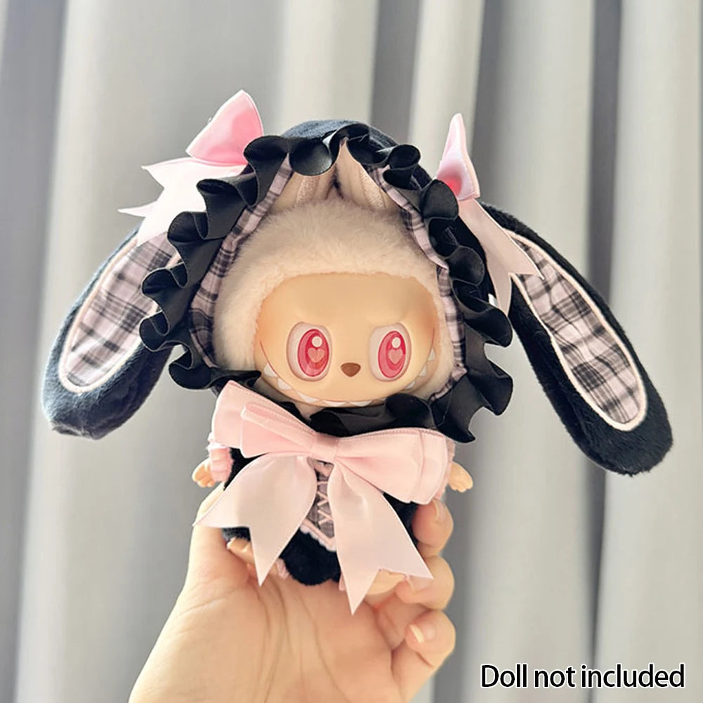 EZ Mini Plush Doll'S Clothes Outfit Accessories For Korea Kpop Exo Labubu Idol V1 V2 bubble overalls hat Clothing Gift