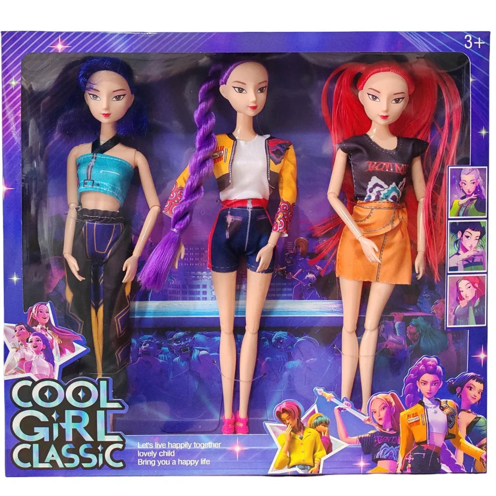 EZ HOT Doll Toys Kpop Demon Hunters Action Figure Toy Rumi Mira Zoey Beautiful Princess Baby Girl Dolls Plastic DIY Toy for Girls