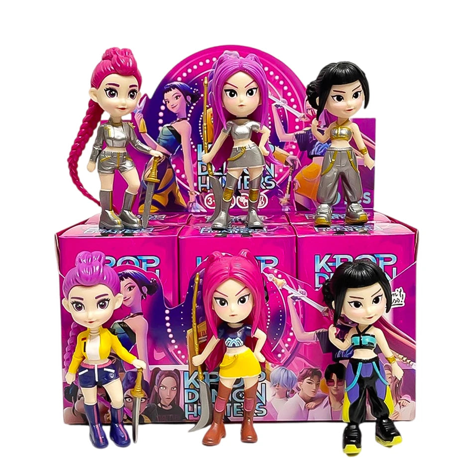 EZ 1-6pcs Kpop Devil Hunter Blind Box Disassembly Fun Blind Bag Small statue Peripheral Desktop decoration fans gift ﻿