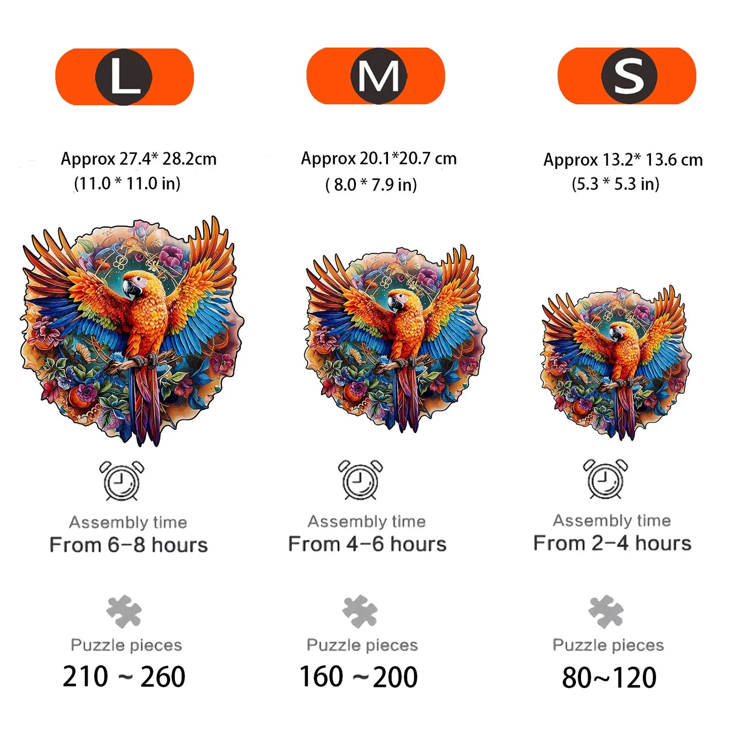 EZ Unique Parrot Pattern Wooden Puzzle, Irregular Animal Shape, Suitable for Holiday Birthday Gifts for Family and Friends