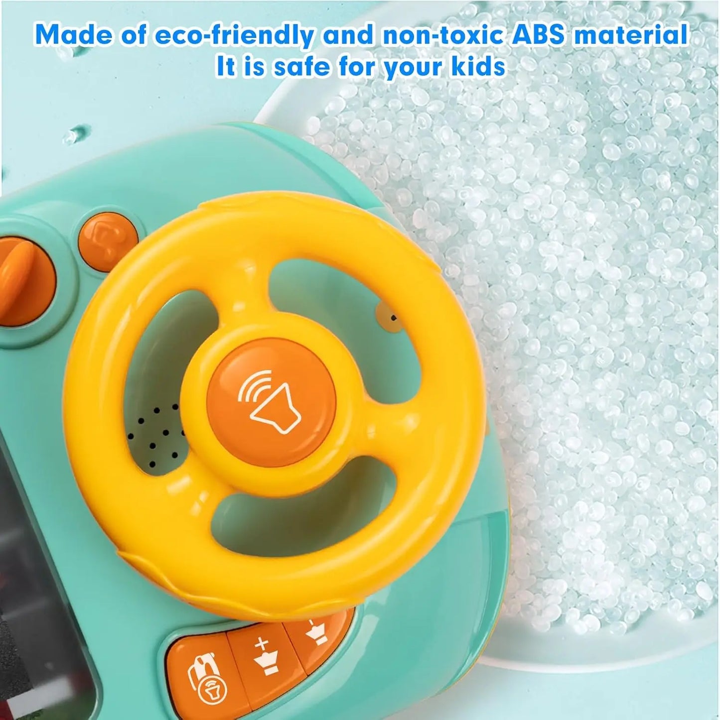 EZ Musical Steering Wheel Toys for Boys 4-6 Toddler Simulated Driving Racing Car Game with Sound  Interactive Educational Learning
