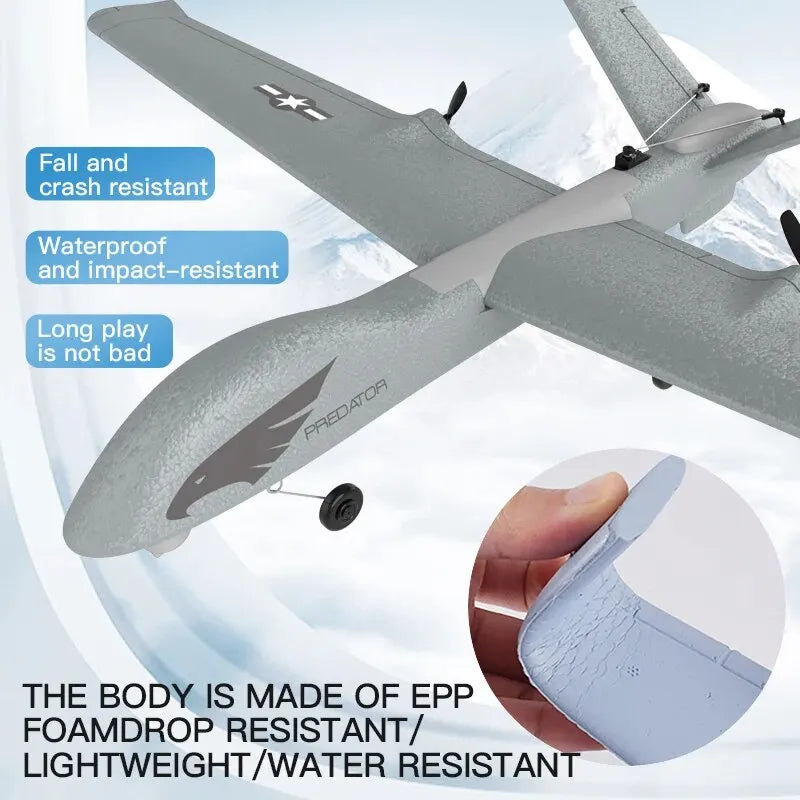 EZ Z51 Predator RC Glider 2.4G 2CH Hand Throwing Foam Plane With Light Fixed 660MM Wingspan Aircraft Figher Toys For Boys Children
