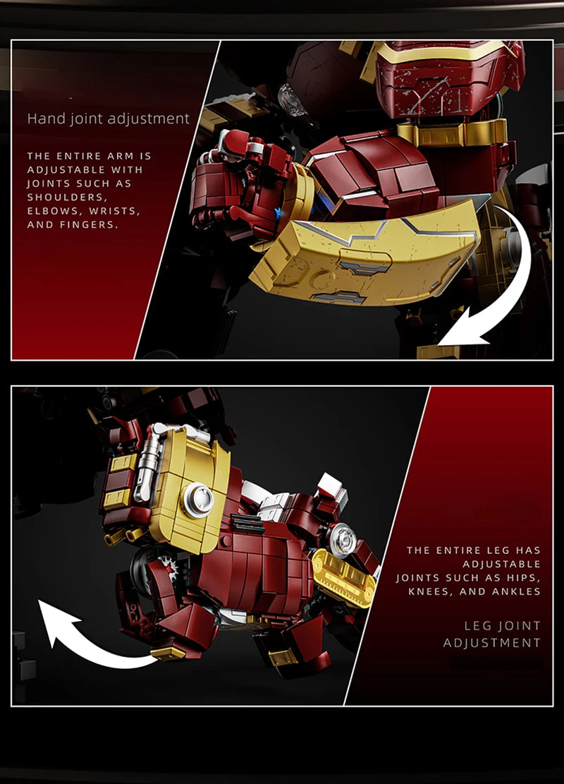 EZ 2700+pcs Iron Heroes Blocks Action Figures Mark Building Sets Buster Mech DIY Brick Collectible Toys for Boys Adult Kids Gifts