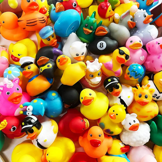 EZ 10-100PCSRubber Duck for Jeep Bath Toy Assortment Bulk Floater Duck for Kids Baby Shower Accessories Party Favors, Birthday