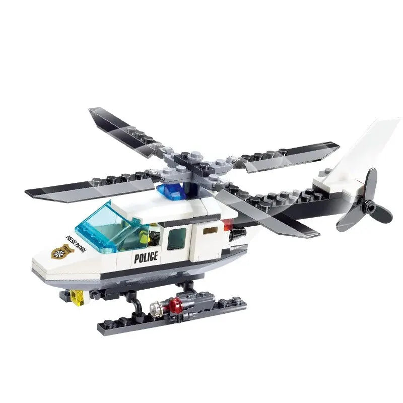 EZ 102pcs Police Helicopter Creative Building Blocks DIY City Series Bricks Toys Halloween/Thanksgiving Day/Christmas Gift
