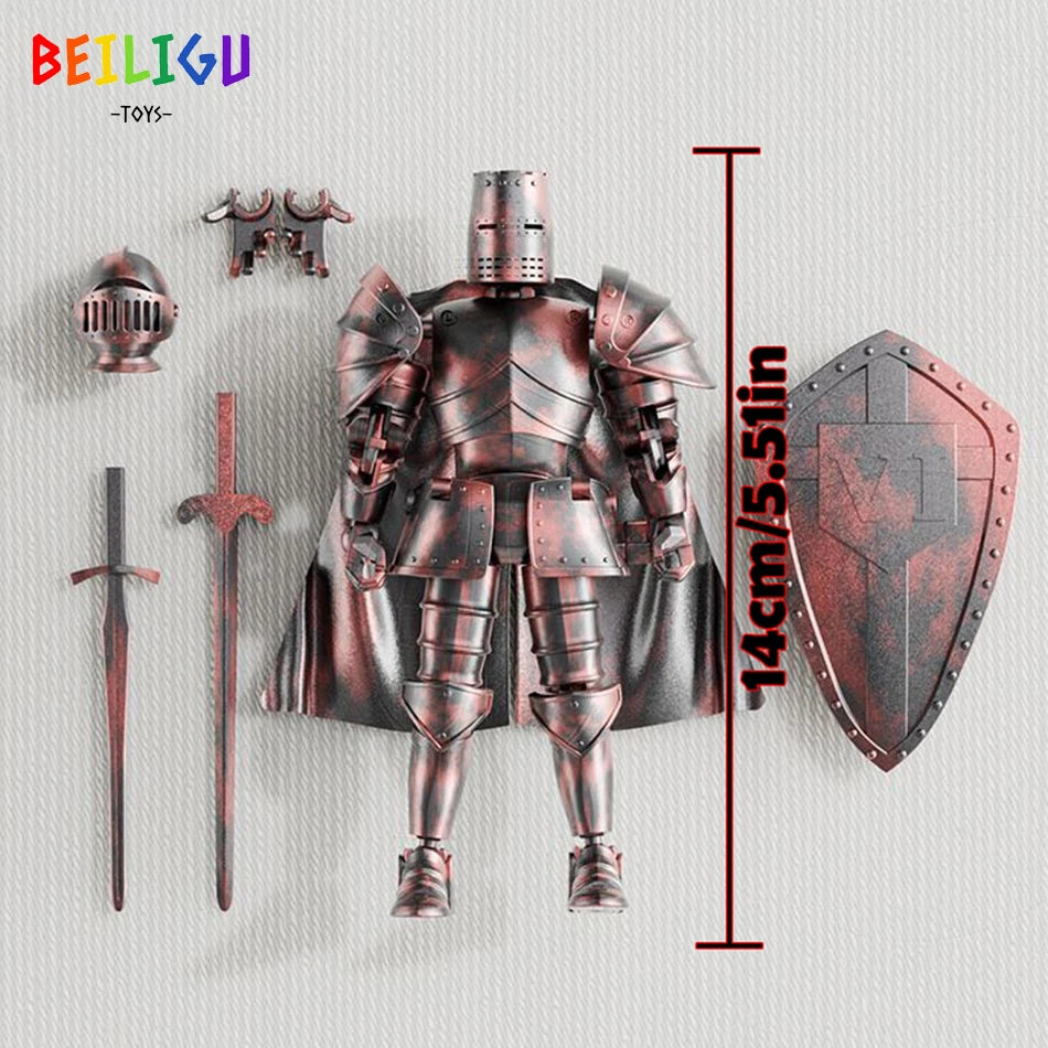 EZ Medieval Knight Multi-Joint Movable DIY Action Figures Weapon Warrior Robot Sword Shield Assembly Toy Children's Holiday Gift