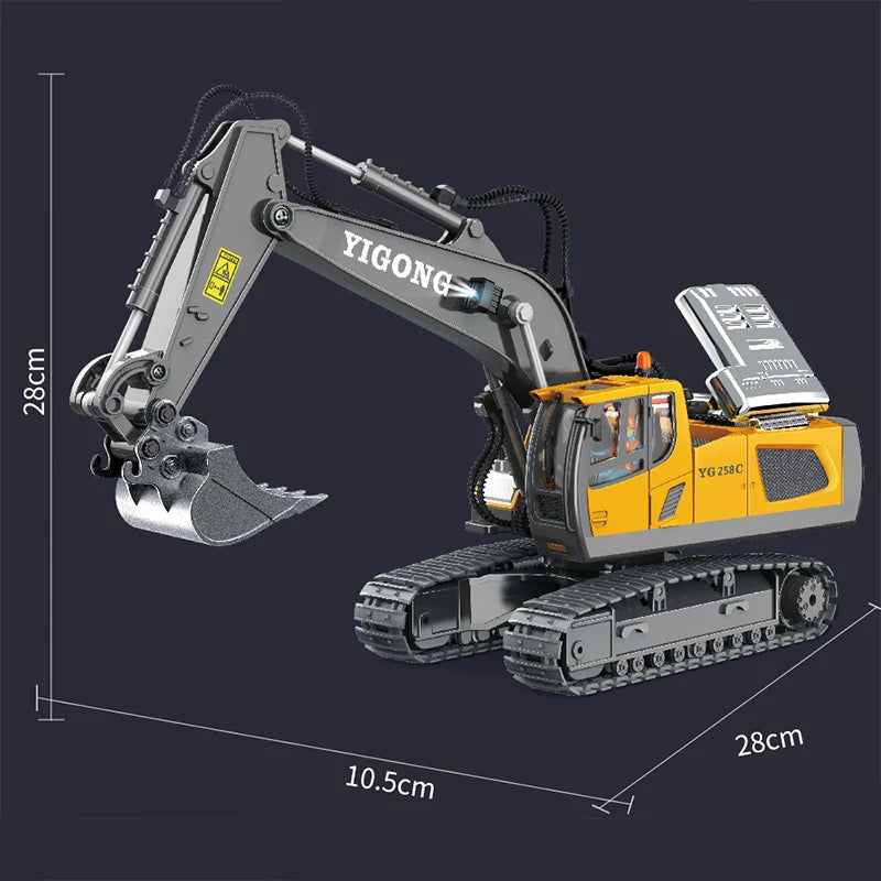EZ 11CH RC Excavator 1:20 Remote Control Truck 2.4G RC Crawler Engineering Vehicle Excavator Truck Radio Control Toys Gifts