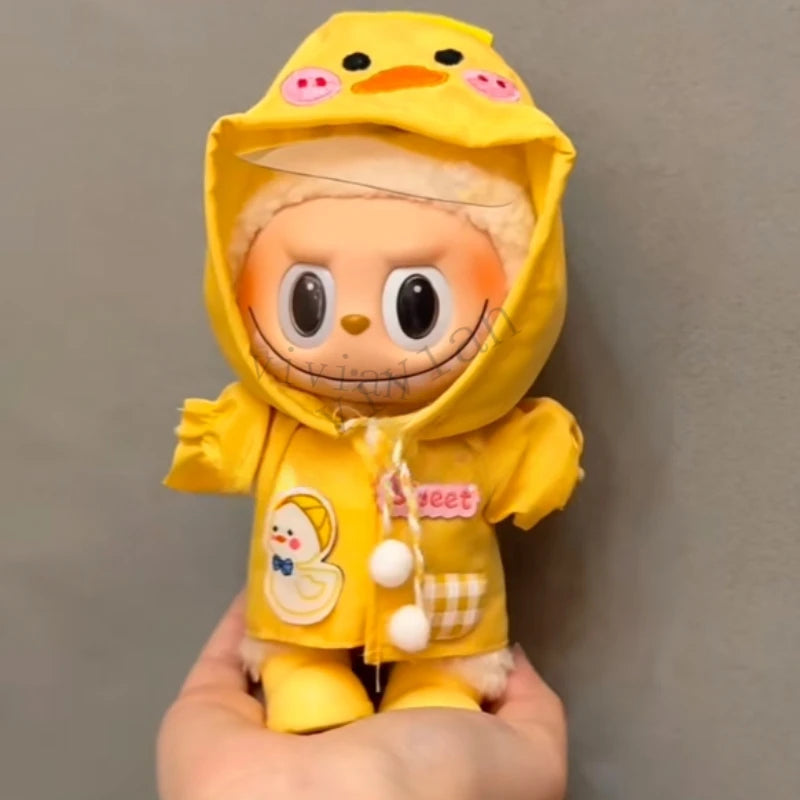 EZ Mini Doll'S Clothes Outfit Accessories For Ropa Labubu Idol doll Raincoat short rain boots rain shoes Clothing Gift