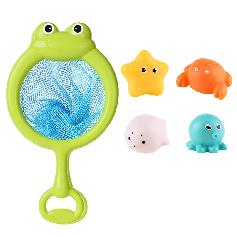EZ Baby Cute Animals Bath Toy LED Light Up Toys Swimming Water Soft Rubber Float Induction Luminous Duck for Kids Play Funny Gifts