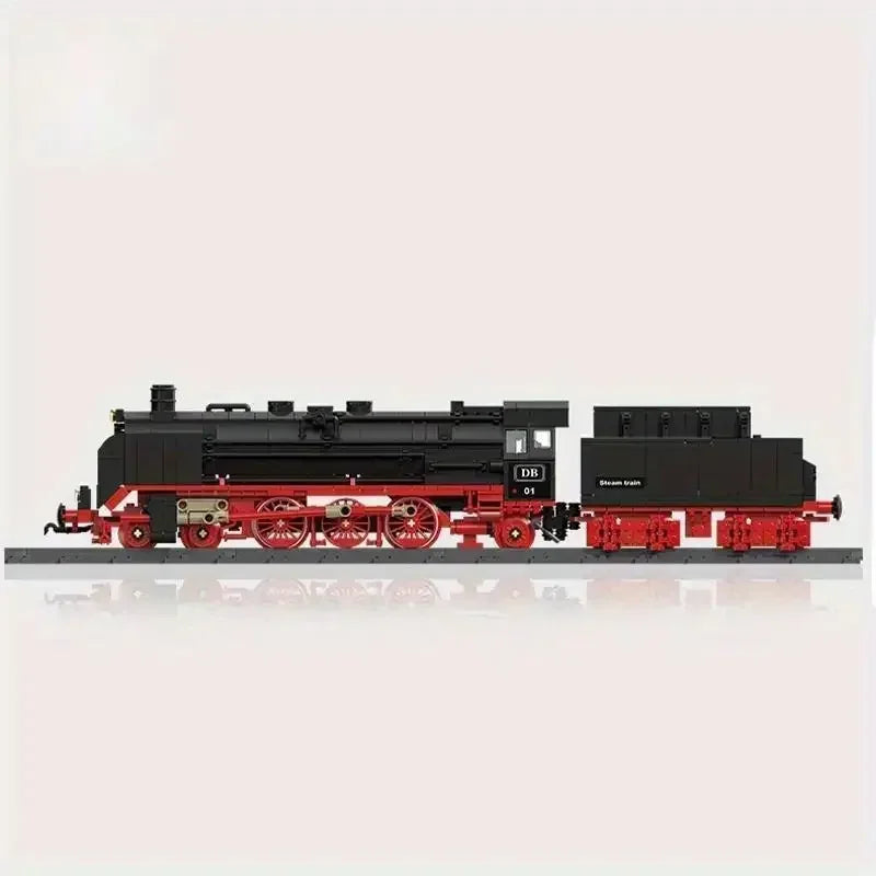 EZ 1173PCS Retro Creative Steam Train Building Blocks City Railway Track Train Assemble Bricks Desktop Decoration Childrens Gifts