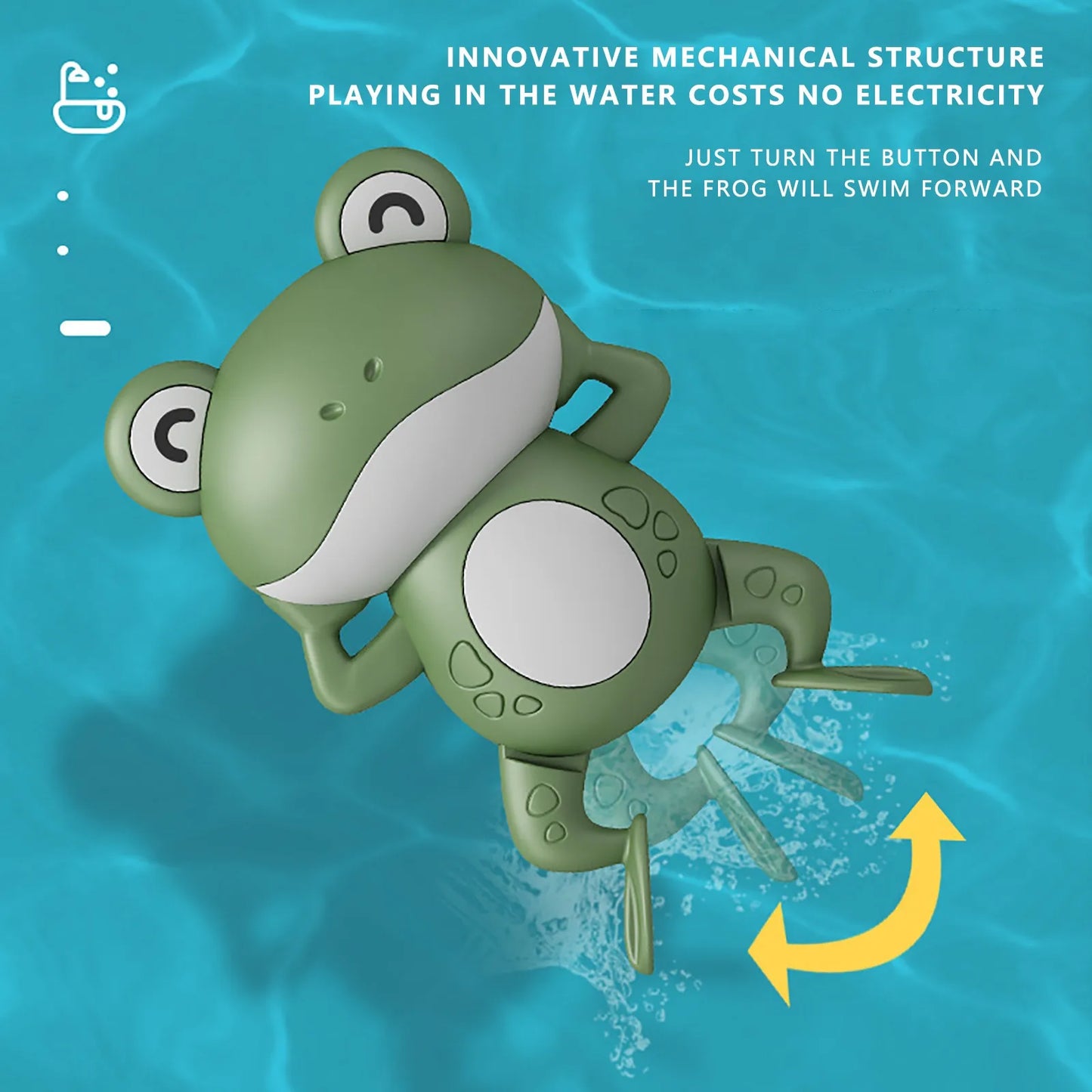 EZ 1PCS New Cute Baby Bath Toys For Children New Baby Bath Swimming Bath Toy Cute Frogs Clockwork Bath Toy infantil