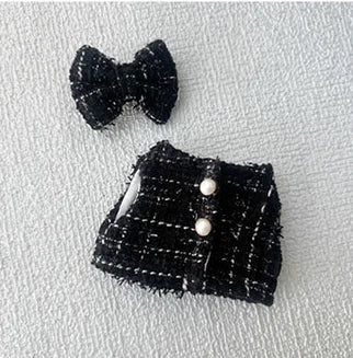 EZ For Labubu Sitting Party Series Classic Dress Grid Style Small Fragrance For Labubu v1 v2 v3 v4 Labubu Clothes Design style