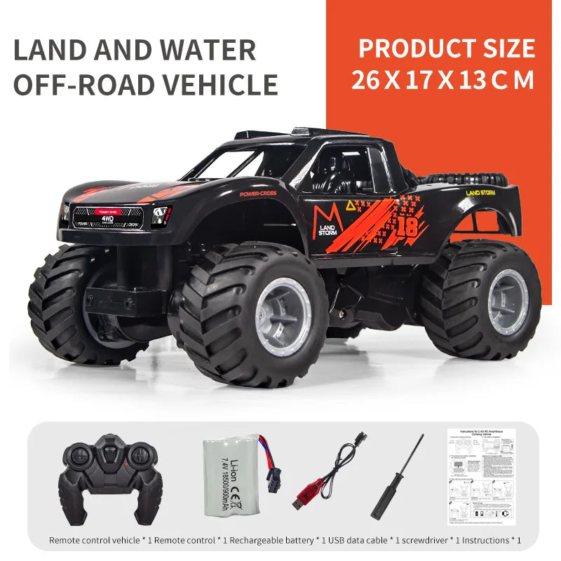 EZ JJRC Q156 4WD 2.4G Amphibious Off-road Climbing RC Flip Stunt Car Racing All-terrain Waterproof Children's RC Toys Gifts