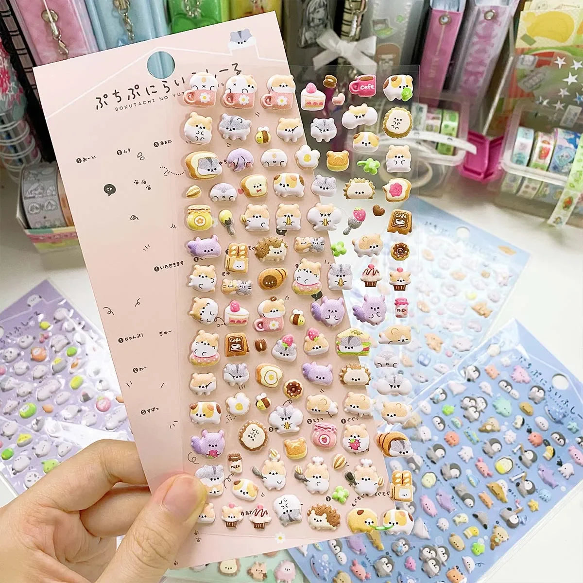 EZ Kawaii Animals 3D Puffy Stickers Cute Cartoon Scrapbooking Sticker DIY Journal Stationery Sticker Deco Aesthetic Art