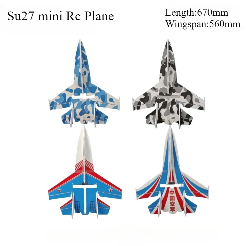 EZ Su27mini Rc Beginner Training Plane 56cm Small Model Airplane KIT Remote Control Fixed Wing Crash Resistant Magic Board Glider