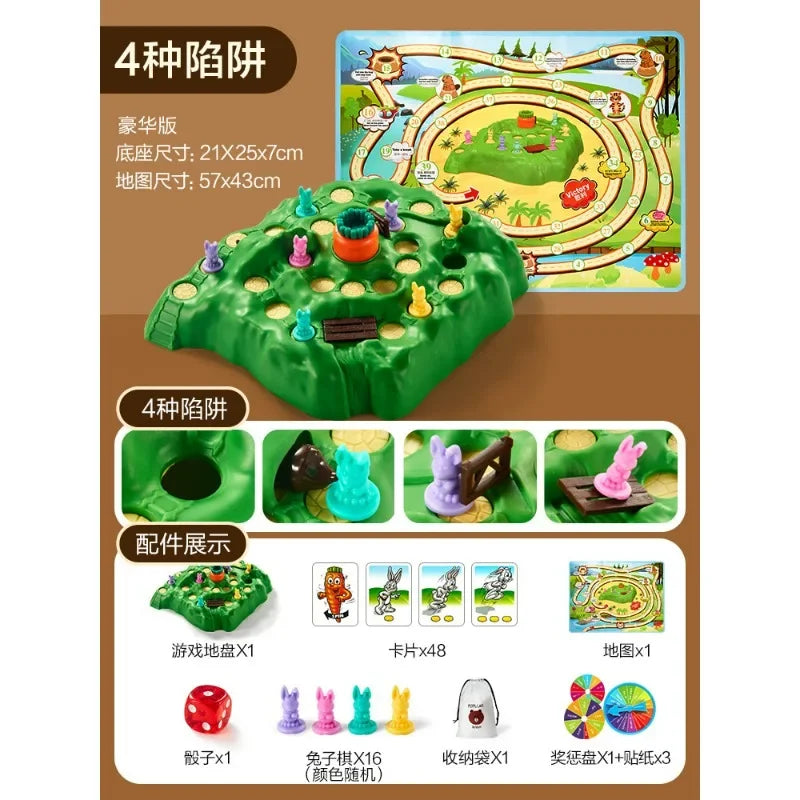 EZ New Rabbit Trap Puzzle Toy Children's Dual Play Multiplayer Board Game Competition Parent Child Interactive Strategy Game
