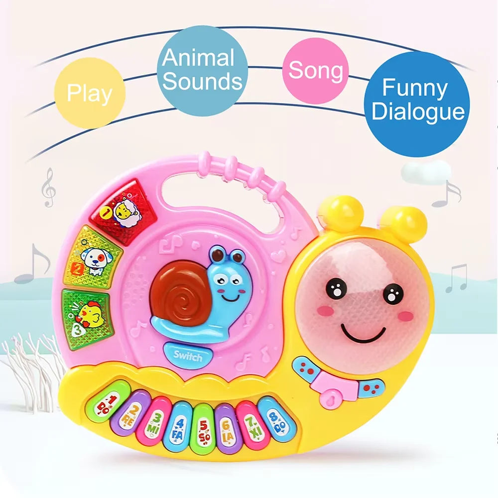 EZ Kid Cartoon Piano Keyboard Game Electronic Multifunctional Toy Animal Sound Flashing Light Baby Instrument Educational Toys Gift