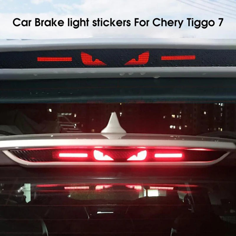 EZ Car Sticker Accessories Taillight Brake Lights Lamp Protector Carbon Fiber Covers Styling With Original For Chery Logo Tiggo 7