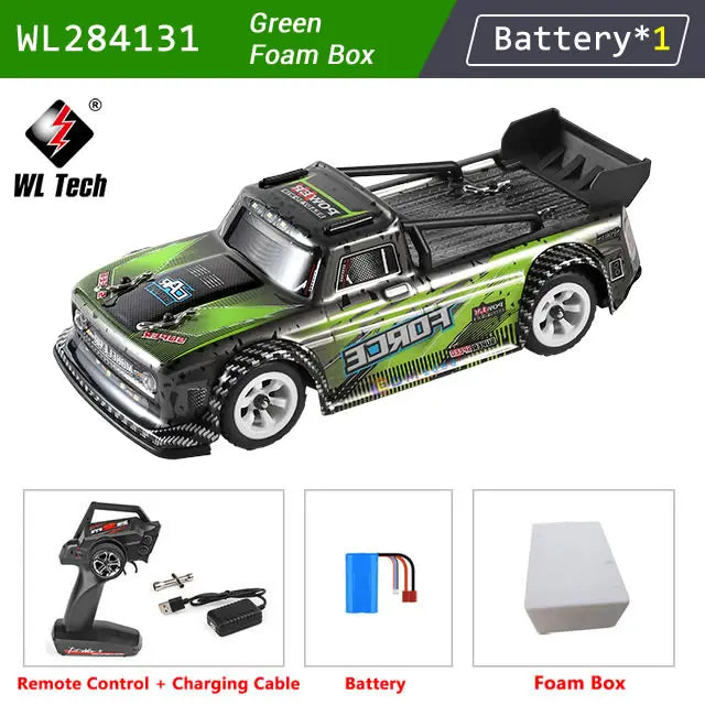 EZ WLtoys 284131 1:28 4WD 2.4G Mini RC Racing Car High Speed Off-Road Remote Control LED Light Drift Alloy Truck Boys Toy Kids Gift