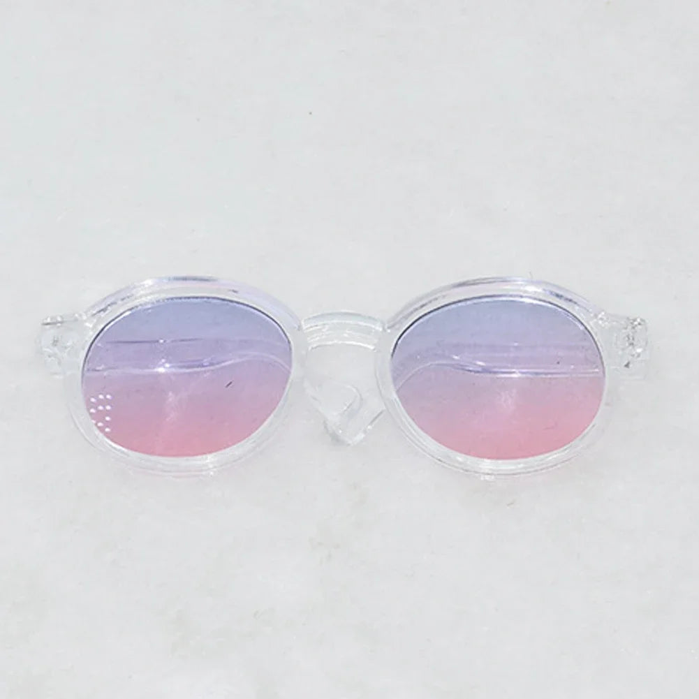 EZ Labubu 6.5cm Transparent Plastic Glasses for 1/8 1/6 1/3 1/4 BJD for Labubu MSD Plush for EXO Doll Sunglasses