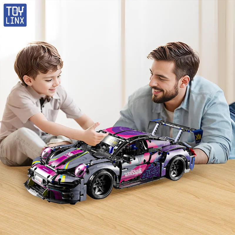 EZ 1611 PCS Sport Car Building Block Sets for Adults,1:10 Collectible Model Scale Engineering Toy Gifts for Boys Car no Box