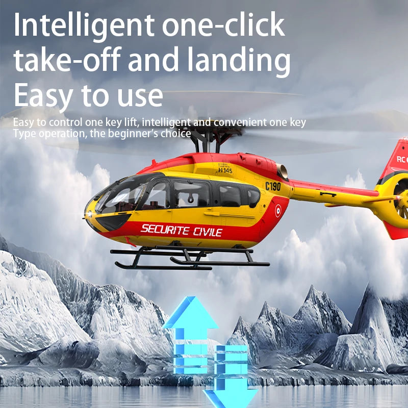 EZ RC ERA C190 1:30 H145 Scale 2.4G 6CH 6-Axis Gyro Optical Flow Localization Altitude Hold Flybarless RC Helicopter RTF