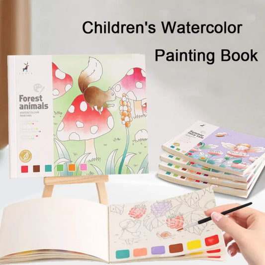 EZ 20Sheets Creative Watercolor Painting Book for Kids Fairy Tale Animal Flowers Gouache Graffiti Drawing Picture Children DIY Toys