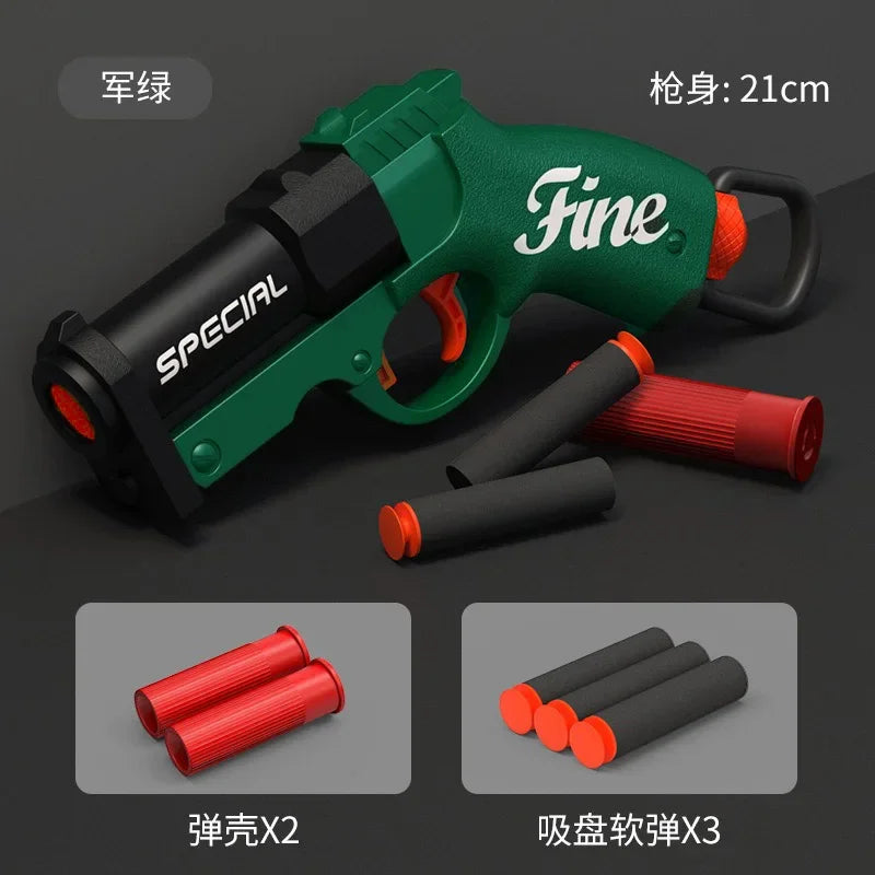 EZ Soft Bullet Mini S686 Shell Throwing Launcher Toy Gun Airsoft Foam Bullet Blaster CS Outdoor Weapon Children Pistol Gift for Kid