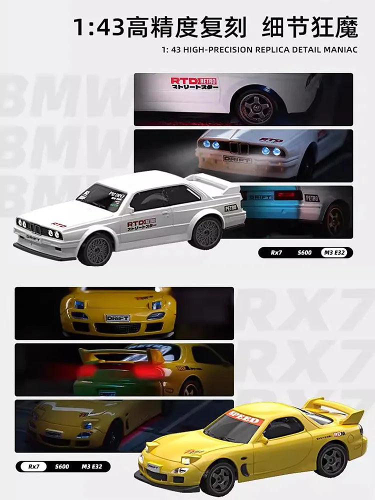 EZ Drift1/43 Mini Rc Car 2.4gq Fully Proportional 3-Speed Variable Speed Jdm Drift Remote Control Car Desktop Boychildren'Stoy Gift