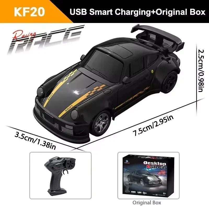 EZ New 4WD 2.4GHZ RC Simulation Mini Drift Car Palm Racing Model Desktop Toys 1/64 Scale Remote Control Car Gift For Children Boys