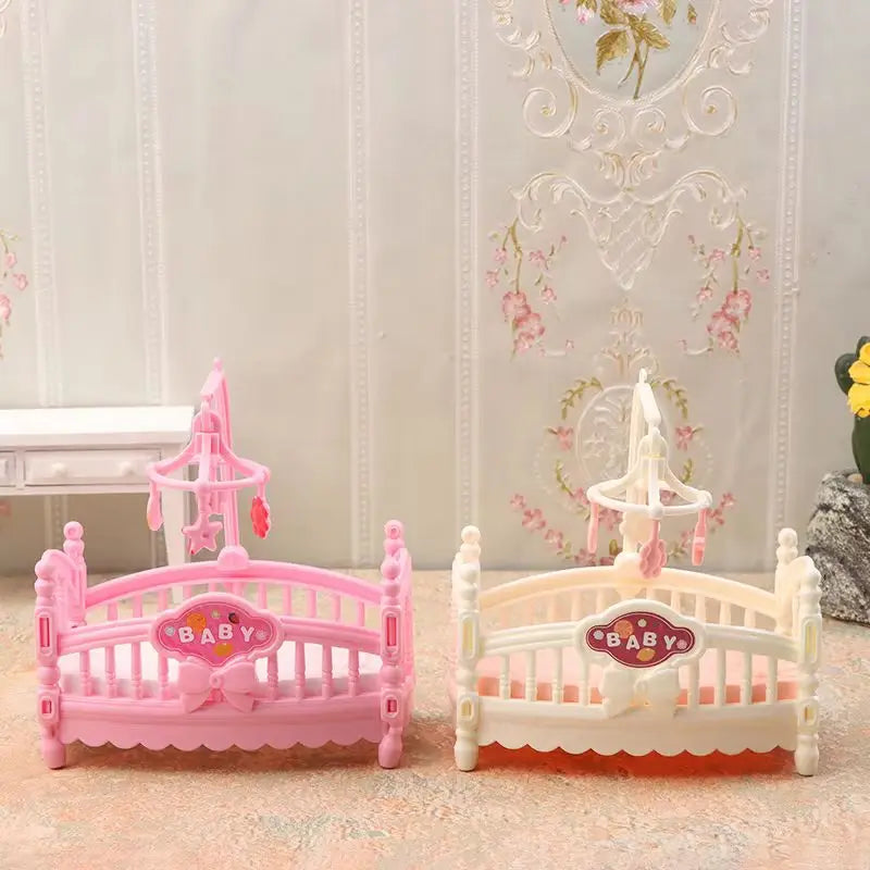 EZ New Stock Mini Labubu Doll Bed Model Dollhouse Bedroom Furniture 1/12 Dollhouse Simulation Dolls House Accessories