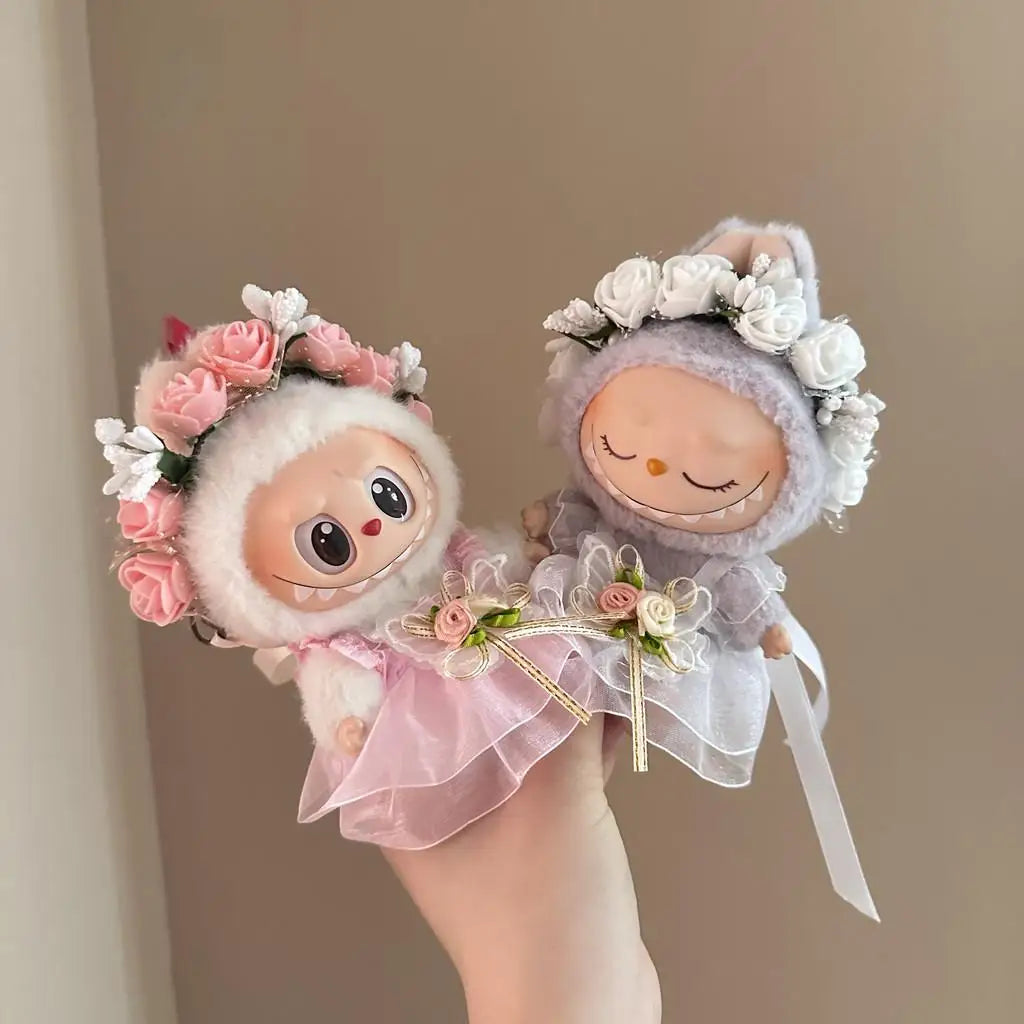 EZ Mini Doll'S Clothes Outfit Accessories For 15-17cm Ropa Labubu and 10cm cotton doll Princess style strap skirt Clothing