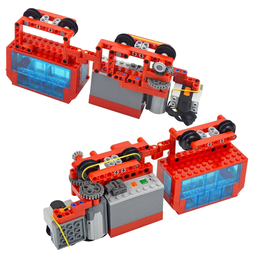 EZ Tracks City RC Technical Suspended Train Model MOC Building Blocks with PF Kit Plastic Monorail Creative Assembly Bricks Kid Toy