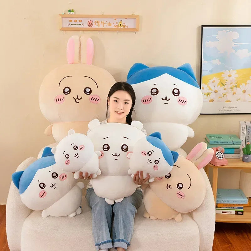 EZ Large Size 60cm Usachi Chiikawa Doll Kawaii Plush Toy Peripheral Self-deprecating Bear hachiware Pillow Cushion Gift