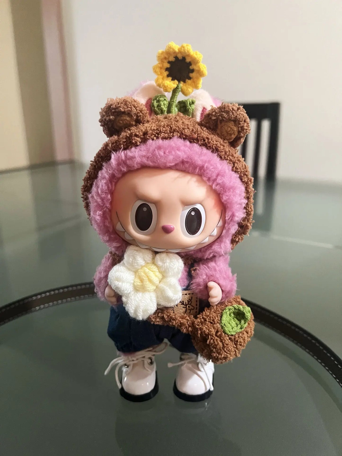 EZ 17cm Labubu Doll Clothes Sunflower Red Flower Heartbeat Macaron labubu clothes labubu cute clothing  ﻿