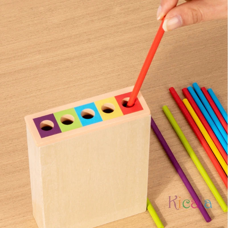 EZ Montessori Game Wooden Stick Tower Toy With Sticks Dice Motor Skills Development Stick Counting Math Educational Toy For Kids