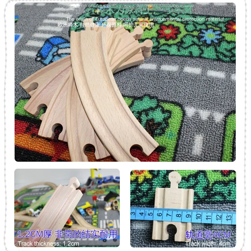 EZ Compatible With Tomas And Friends Wooden Train Track Set Toys For Children Wooden Railway Toy DIY Road Accessories Toy Kids Gift