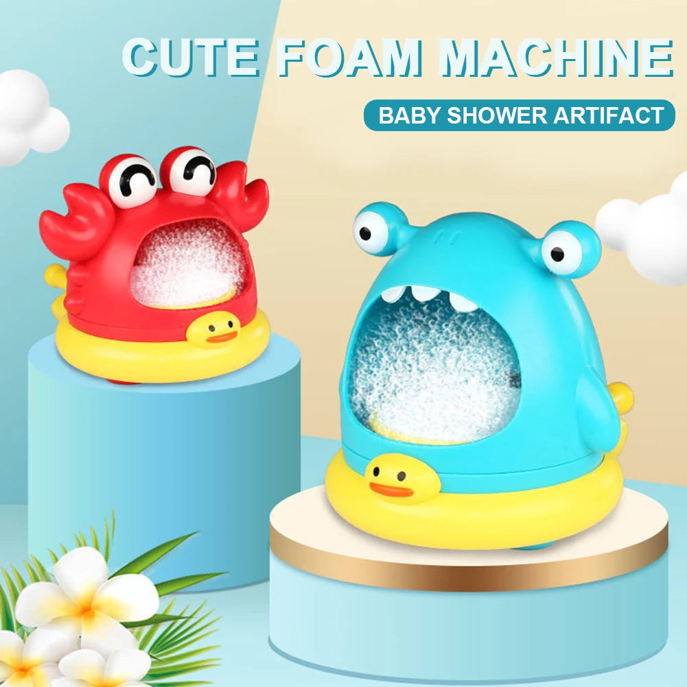 EZ Bathtub Soap Machine Blowing Bubble Baby Bath Toys Cute Cartoon Shark And Crab Bathroom Swimming Pool Toys Outdoor Foam Maker