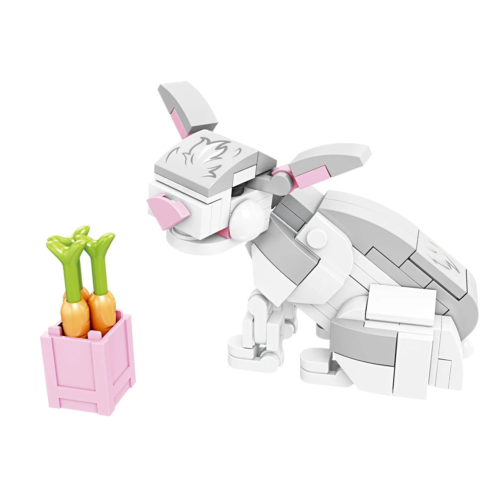 EZ Animals Figures Fox Kangaroo Giraffe Figure Model Building Blocks Kits Toys For Children Wild Animal Kids Gifts