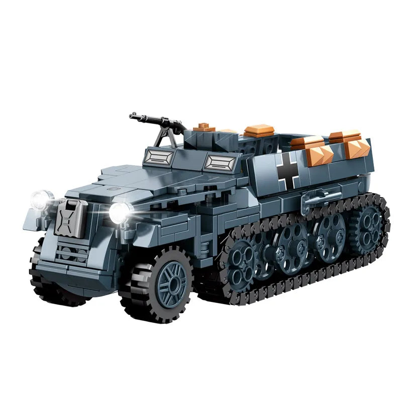 EZ WW2 Military Army Soldiers World War 2 Tank Armored Vehicle Model Assemble Building Blocks Bricks Children's DIY Toys Gift