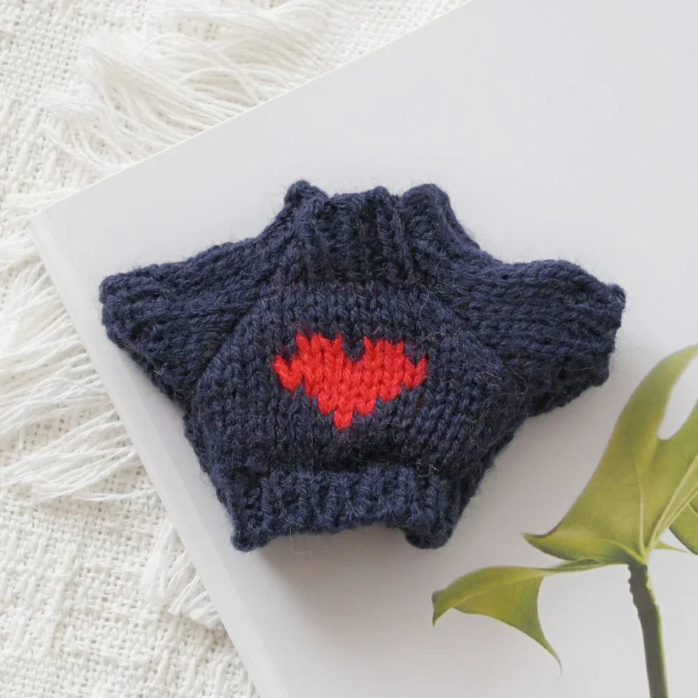 EZ Mini Doll'S Clothes Outfit Accessories For Labubu for Elf doll Knitted Christmas Love twisted solid Santa sweater Clothing